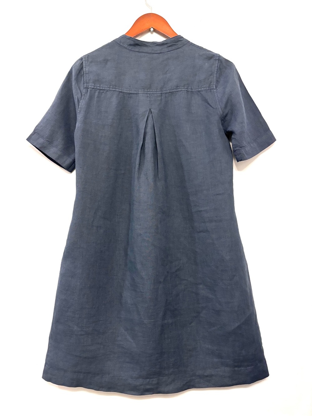 Haris Cotton 100% Linen Dark Gray Dress Pockets Made in Greece Women's Size XS-M - Picture 2 of 10
